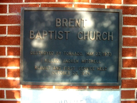 Plaque at Brent Baptist Church